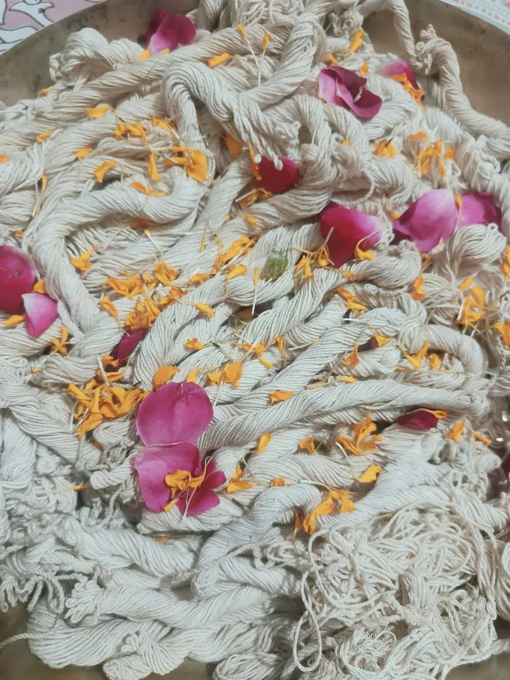 Finished threads at the Gurukul.